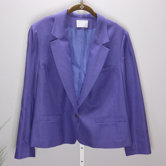 Pendleton 100% Virgin Wool Blazer Purple Women’s 42 Made in USA - Picture 1 of 4